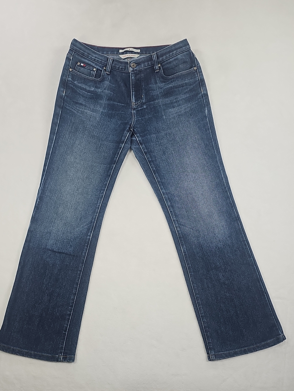 Tommy Hilfiger Womens Low Rise Bootcut Jeans Dark Wash Size 10 Inseam R C392